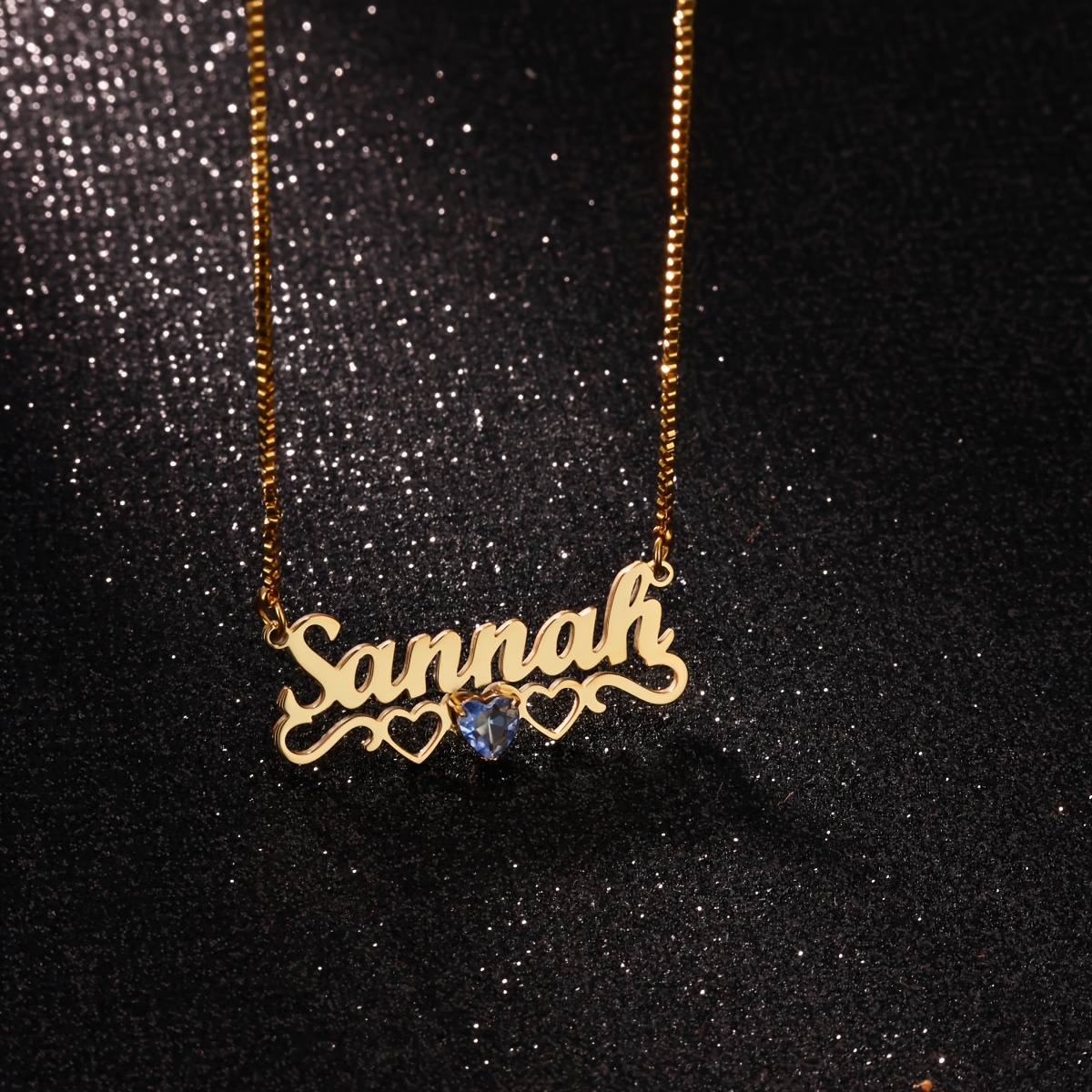 Women's Custom Birthstone Heart Name Pendant Necklace